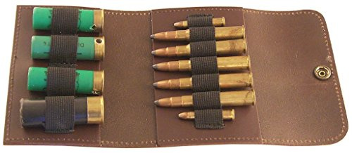 Patronenetui, Leder 5 große / 2 kleine Kugeln / 4 Schrot, braun