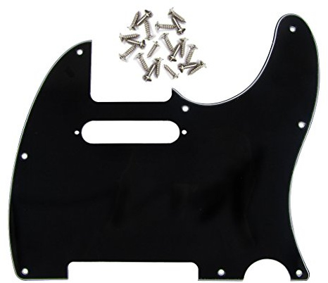 FLEOR 8-Loch 3-lagig Schwarz TL Pickguard Single Coil Neck Hole Schnittschutzplatte mit Befestigungsschrauben für den Austausch von US/Mexiko Standard TL TE Plate
