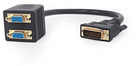 Gembird Cable Conmutador DVI a Dual VGA/A-DVI-2VGA-01
