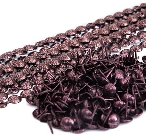 10 bandes de clous tapissier + 200 clous - Lentille Fer - Topaze - Ø9,5mm - Clous tapissier en bande