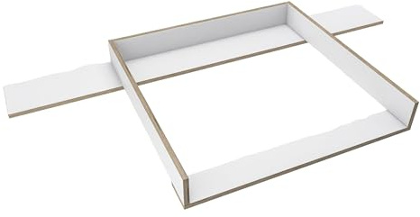 regalik Wickelaufsatz mit Platte für Hemnes von IKEA, Wickeltischaufsatz für 50x160 cm Kommoden, Abnehmbar Wickelkommode aufsatz, Gerade Frontplatten, Weiß Superholz