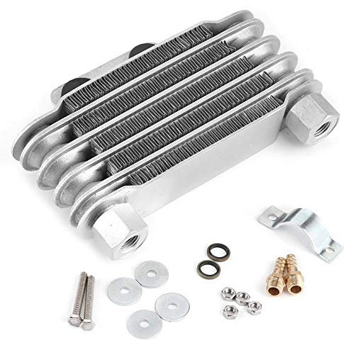 KIMISS Radiador de aceite universal, para motocicleta y ATV, 5 filas de enfriamiento, refuerzo de aluminio, accesorio de moto, inte mbio de calor eficiente