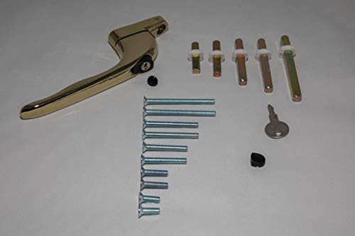 1st Time Fix UPVC Universal Espag abschließbar Doppelverglasung Fenstergriff Multi Spindeln & Schrauben (Gold)