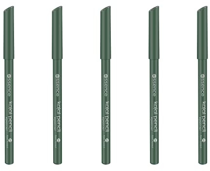 essence Lápiz Kajal n.º 29 Rain Forest, verde, definido, duradero, color intenso, mate, vegano, sin micropartículas de plástico, sin nanopartículas, pack de 5 (5 x 1 g)