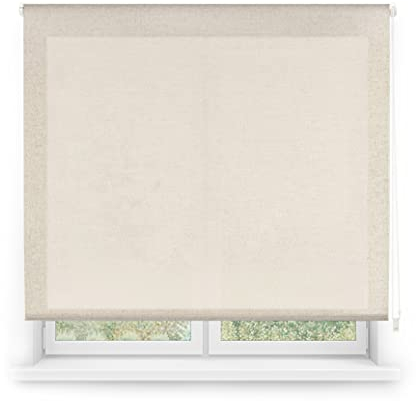 Blindecor Ara | Lichtdurchlässiges Rollo | Leinen | 160 x 200 cm (BxH) | Stoffgröße 157 x 195 cm | Rollos für fenster