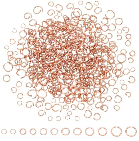 UNICRAFTALE Über 420pcs 6 Größen 3-6mm Open Jumps Ringe Edelstahl Jump Ringe Rose Gold Ringe Kettenverbinder Ring Für DIY Schmuckherstellung