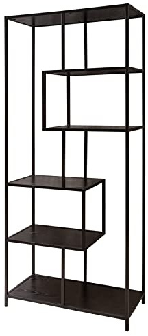 Riess Ambiente Industrial Bücherregal Slim LINE 185cm Esche schwarz sechs Regalböden Standregal Wohnzimmerregal Regal