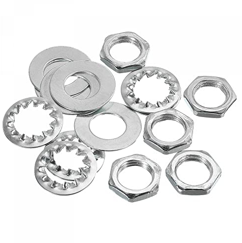 sourcing map Packung von 150 Lampenröhren Kontermuttern M10 Schraubgewinde mit Unterlegscheiben Sechskantbefestigungen für Kronleuchter Deckenleuchten DIY Hardware Reparaturmontage