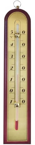 Zimmerthermometer Thermometer Innen Außen Holz Metall Außenthermometer Analog Raum Garten (dunkel) MD15