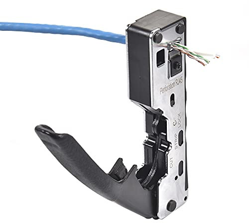 RJ45 RJ11 Crimpkabel-Tester, Cat5/Cat6/Cat7 Netzwerk-Computer-Crimp-Reparaturschneider, Netzwerk-Multifunktionskabel-Crimpwerkzeug, Koaxial-Crimp-Stecker, Daten-Detektor-Abisolierzange (weiß)