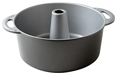 Nordic Ware Classic Cast Tortiera, Stampo Chiffon Cake, Angel Cake e Ciambellone, Teglia Torta in Alluminio Antiaderente, Accessori Cucina di Alta Qualità Made in USA, Colore: Grafite