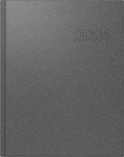 rido/idé Tageskalender Modell Chefplaner 2024 1 Seite = 1 Tag Blattgröße 14,5 x 20,6 cm grau
