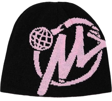 NICERAM Y2k Beanie Mütze, Y2k Minus Beanie Mützen für Damen, Strickmode Street Style für Damen Mützen Accessoires