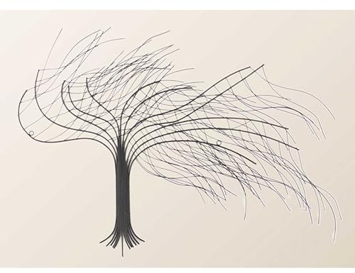 Casa Moro Metall Wanddeko Baum im Wind 75 x 57 cm (B/H) schwarz Silhouette Boho Chic Wand-Kunst Wandschmuck Metall-Skulptur 3D Wand-Bild Wohn-Deko | WD-5629
