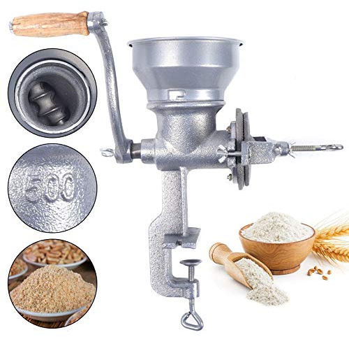 Moulin manuel pour aliments - Cuisine, céréales, médicaments, herbes, farine, malt, café, épices, noix - Avec ouverture de serrage
