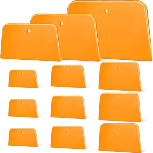 SPANICE Lot de 6 écarteurs de remplissage de carrosserie en plastique dur pour application de mastic, vernis, calfeutrages et peinture (jaune, 12 pièces)