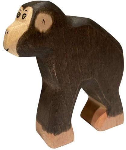HolzWald - 5369 - Exotische Tiere, Schimpanse, Holz, Handarbeit, 9,4cm x 8,9cm x 2,5cm