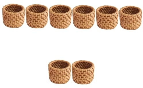 TOPBATHY 8 STK Stroh Serviettenringe elegant konferenz Serviettenversorgung Tischserviettenring geschirrtücher Rattan-Serviettenschnalle verschleißfeste Serviettenschnalle Handbuch