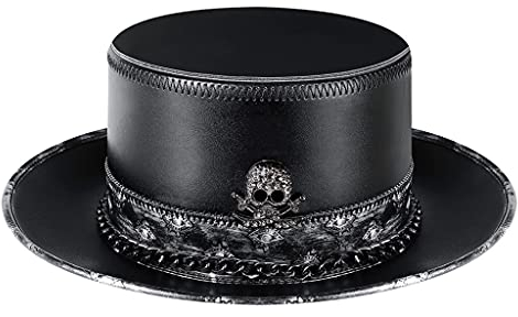 Saddgo Plague Doctor Hut Leder Steampunk Zylinder für Halloween Kostüm Erwachsene Requisiten Maskerade Hut