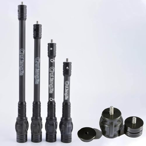 limaity Bogen stabilisator für Compoundbogen, Einzel/Doppel V Bar Montage,6 Zoll,8 Zoll,10 Zoll,12 Zoll Balancierstange,Dämpfungssystem und Gewichte (8 Zoll Stabilisatorstange)