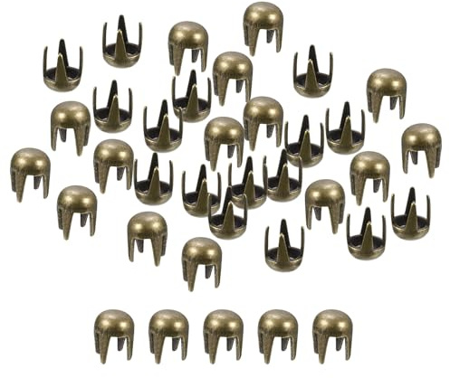 sourcing map Lot de 80 rivets ronds en bronze avec pointes en laiton de 2 mm pour loisirs créatifs, vêtements, ceinture, sac, chaussures, bracelets, loisirs créatifs