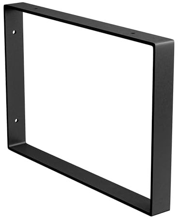 Amig - Staffa Rettangolare Singola per Scaffali Industriali - 211 x 311 x 30 mm - Acciaio Nero Opaco - Supporto da Parete per Mensole - Design Funzionale e Resistente - Ideale per Scaffali da Parete