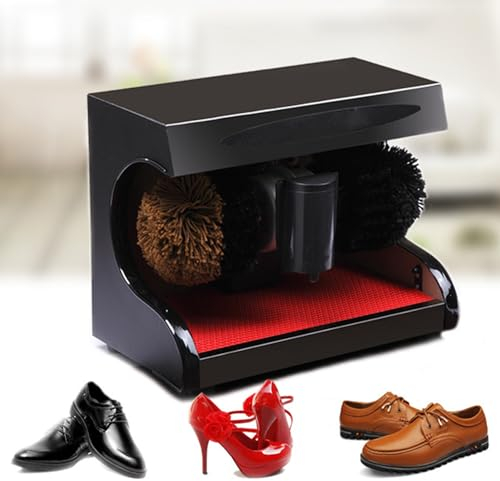 Automatic Induction Shoe Shine Machine, 1400RPM Electric Shoe Shine Polisher, with Double Combination Brush, Low Noise, for Family Hotel Bank Commercial
