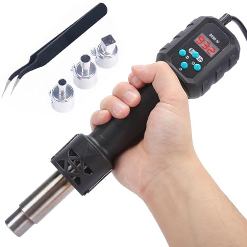 Pistola De Calor Digital LCD, Micro Pistola De Aire Caliente °c/°f Estación De Soldadura De Retrabajo De Soldadura De 700 W con Temperatura Ajustada, Pistola De Aire Caliente