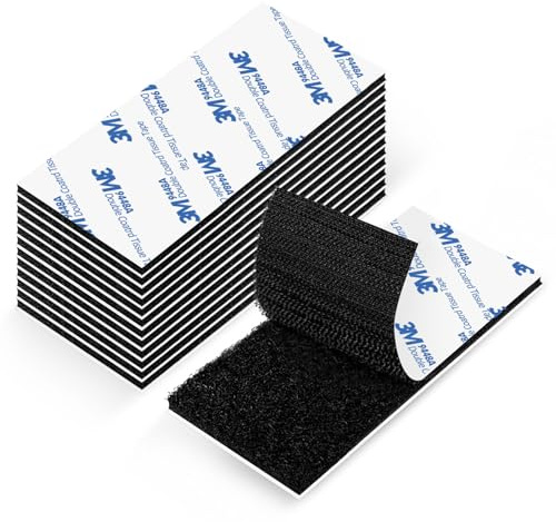 15Pcs Tape Self Adhesive, 50×100mm Double Sided Hook and Loop Tape, Nylon Heavy Duty Sticky Pads Back Strip Tape for Sofas, Cars, Carpets, etc.