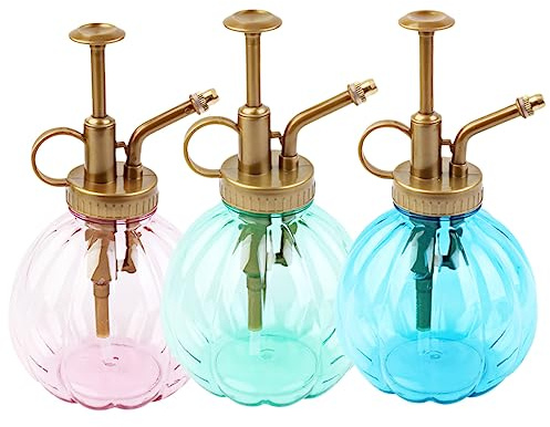 YARNOW 3 Regaderas de Plástico Retro para Regar Suculentas en Jardín, Ligeras Bomba de Presión y Diseño en Forma de Calabaza