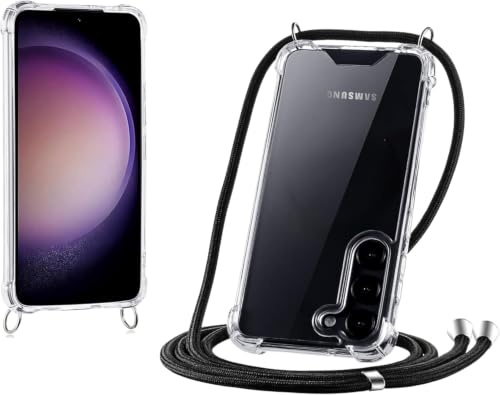 JProtect für Samsung Galaxy S23 Plus Hülle mit Band – Handyhülle zum Umhängen mit Band in Schwarz – Handykette Samsung Galaxy S10 Plus Kordel Hülle mit Kette/Schnur – Schützendes Case