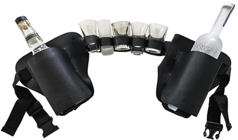 Ceinture Porte-canette de bière réglable – Ceinture de Boisson épaisse avec Poche | Porte-bière et Bouteille Pratique pour Les fêtes, Le Camping, Les barbecues, Les Loisirs en Plein air, Parfait pour