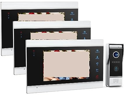ZXLPHAZ Videocitofono cablato TFT da 7 Pollici 1080P, Telecamera per Telefono, Supporto Registrazione/istantanea, Campanello, Facile Installazione (Dimensioni: 1M1D) (3M1D)