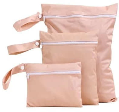 AOEGBY Windelbeutel Wetbag 3PCS Stoff Wasserdicht Nass Trocken Tasche Tragbare Windel Tasche Sanitär Lagerung Tasche Nasstasche(Color-14)