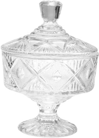 Cabilock Bocal à Bonbons Verre Avec Couvercle Hermétique Pot De Rangement Transparent Sur Pied Organiseur De Bonbons Compact Pour Fête Mariage Cadeau Convivial