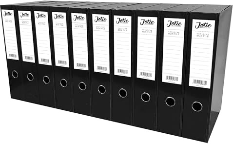 Box File with Lock Spring Ring Pull & Catch Glossy Finish 75mm Spine Ideal Document Organiser for Office School Paperwork Storage Foolscap Box Files