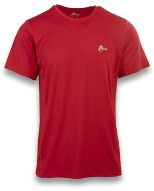 ANDE Campelli T-shirt för män – andningsbar teknisk tröja för utomhusaktiviteter, Röd, S
