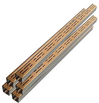Canaletta Scolo Acqua Piccolo Canale di Scarico Stretto In Acciaio Inox, Confezione da 10 Grondaie Sottili In Metallo, Canale di Scarico Lineare In Oro Rosa, Canale di Scarico Multi-confezione(5 pack,