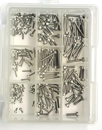 Sortiment Zylinderschrauben DIN 912 von M 1,6 bis M 2,5 - Edelstahl A2 (160 Stück)