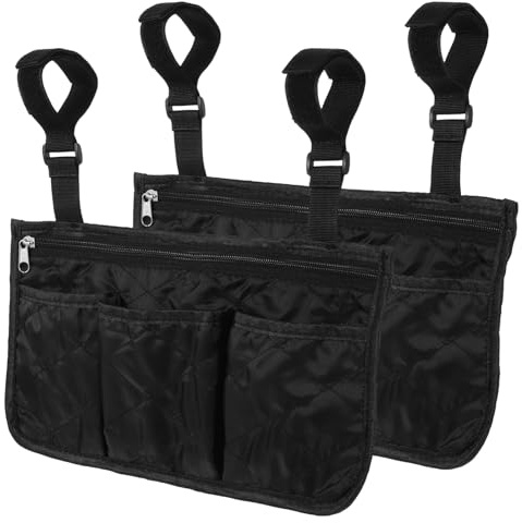 ELAYARD 2 Stück Rollstuhltasche aus Strapazierfähigem Praktische Seitliche Aufbewahrungstasche Leicht und Langlebig Kompatibel Einfache Befestigung für und Kinderwagen