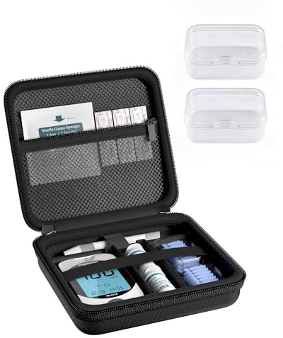 Procase Sac Isotherme pour Insuline,Étui pour Stylo à Insuline Et Matériel De Diabète, Sac Portable pour Lecteur De Glycémie/Stylos à Insuline/Bandelettes de Test/Seringues/Lancettes -Noir