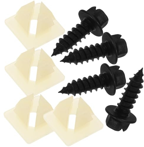 ULTECHNOVO Set da 8 Viti e Clip di Fissaggio per Targa Auto Kit di Montaggio Targa in Materiale Resistente Installazione Rapida Adatto per Uso Automobilistico Esterno