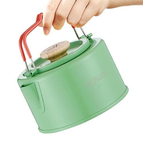 Bouilloire de Camping 1100 Ml Portable Acier Inoxydable Pot À Café