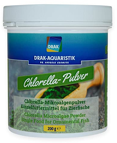DRAK-Aquaristik Einzelfuttermittel Zierfische Chlorella-Mikroalgen-Pulver in der Dose 200 g
