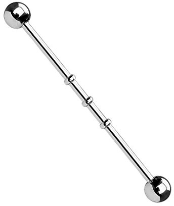 Mianova Industrial Piercing Barbell Stab Hantel Kerben Ohr Nippel Intim Brustwarze