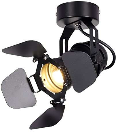 SOUTHPO Ceiling Spotlight LED Black Modern Industrial Ceiling Light/Wall Lamp Adjustable Angle Indoor Decor Chandelier for Living Room Bedroom Shop Illumination COB Bulb 5W Warm Light