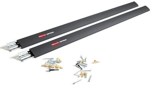 Rubbermaid Fasttrack Wall Mounted Storage and Organization System Rail Horizontal 48 2-Pack Holds up to 1750 pounds Each Rail for Home/Garage Storage and Organization