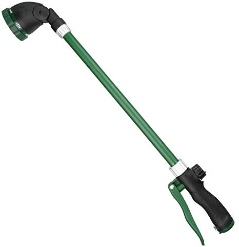 FLORIAX Watering Wand for Hanging Baskets & Windows, Lightweight 6-Spray Wand, Ergonomic Nozzle for Garden, Patio, Car Cleaning (Green, 24 Inch)