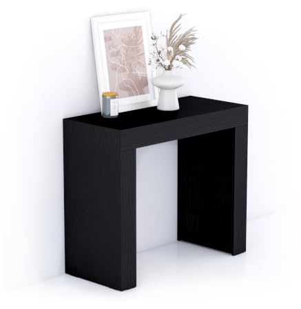 MOBILI FIVER, Consola de Entrada Evolution 90x40, Madera Negra, Made In Italy
