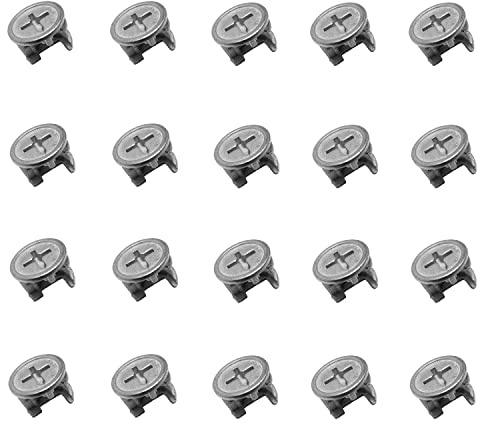 TERF® 15mm X 12mm Cam fixing Lock Nuts Flat Pack Furniture 15mm X 12mm Wood Insert Cam Lock Nut for Wood Timber Furniture Carpenter DIY and Many Project - Pack of 20